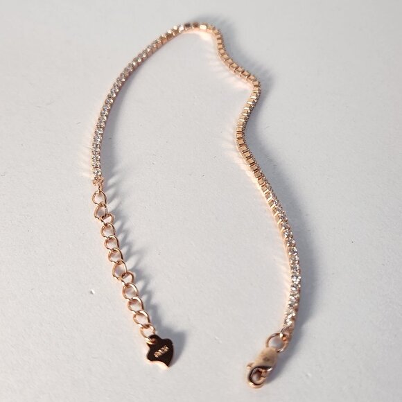 VTG NIB 2.5ctw 18k Rose Gold CZ Bracelet 7 in - Picture 6 of 8